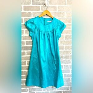Beautiful Bright 💠 100% SILK Turquoise Calypso Dress Christiane Celle Small sm